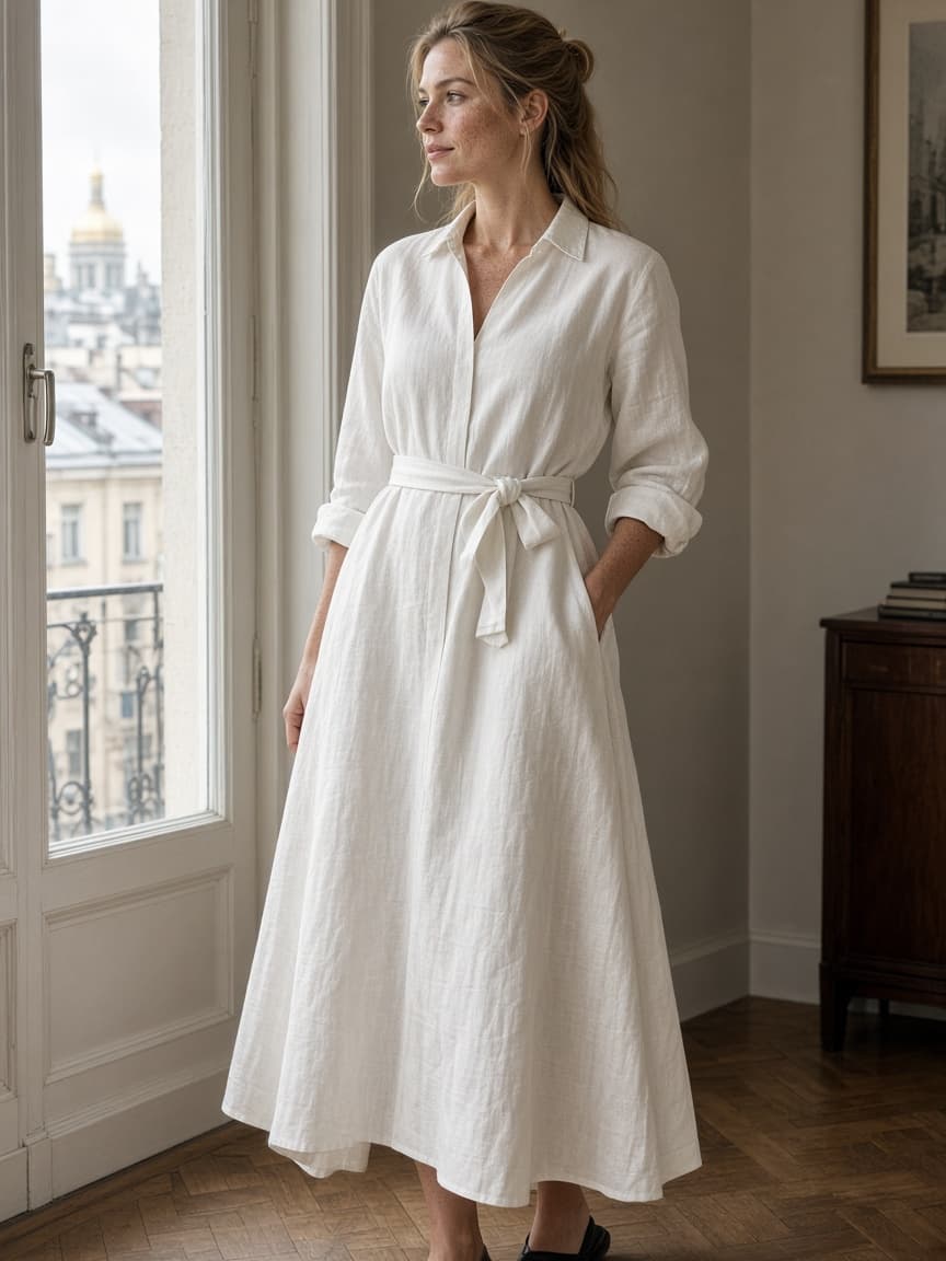 Kharkiv Linen Shirt Dress