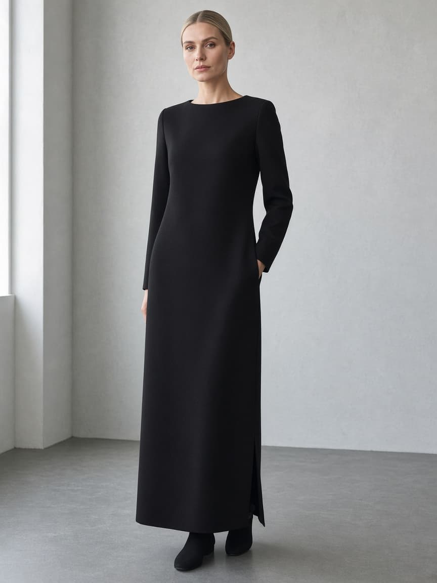 Lviv Wool Crepe Column Dress