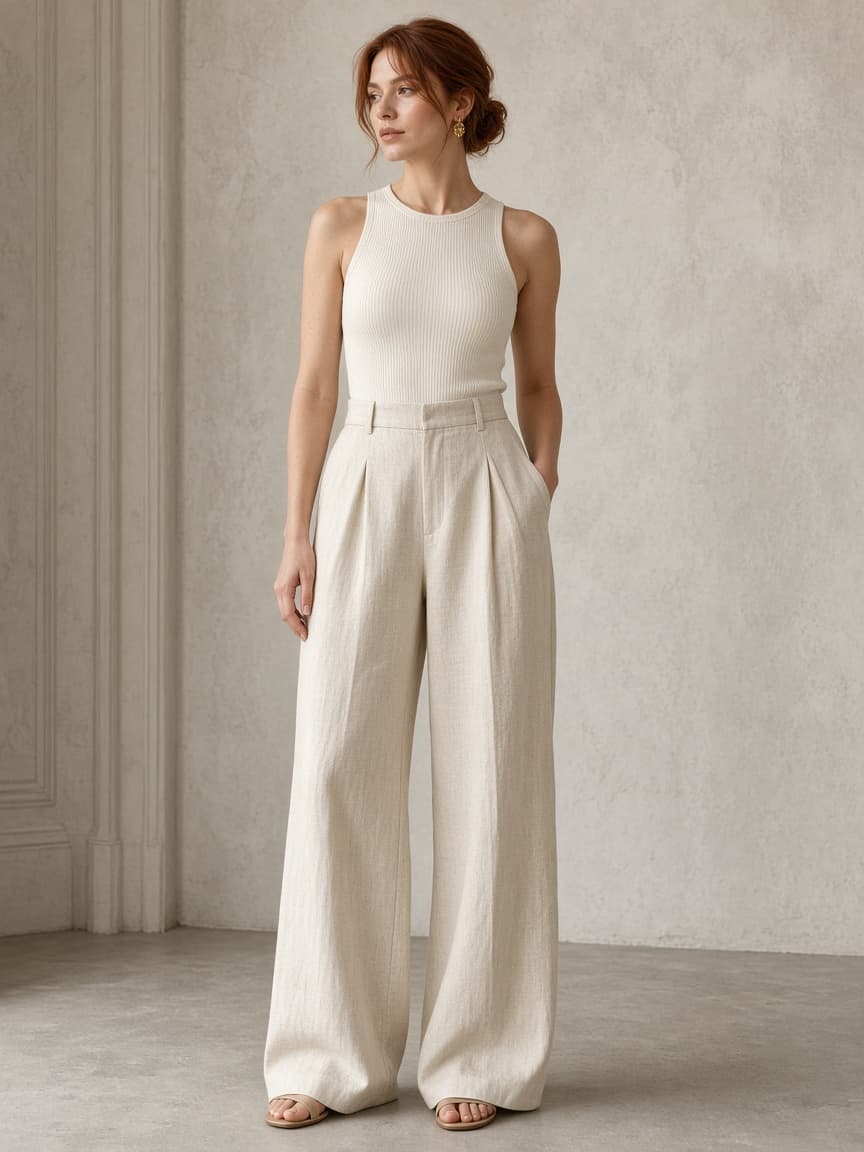 Uzhhorod Pleated Linen Trouser